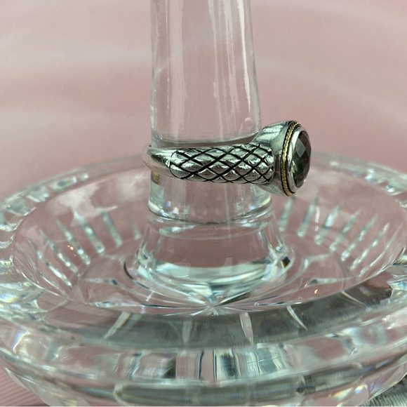 Effy Sterling Silver, 18K Gold and Smoky Topaz Ring Size 7 1/4 - Picture 4 of 6